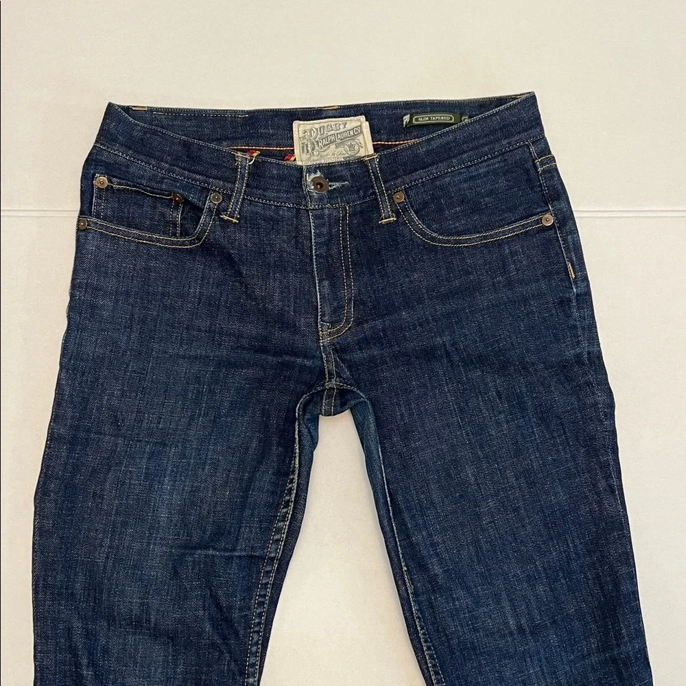 RALPH LAUREN RUGBY SLIM TAPERED VINTAGE DARK WASH JEANS 28